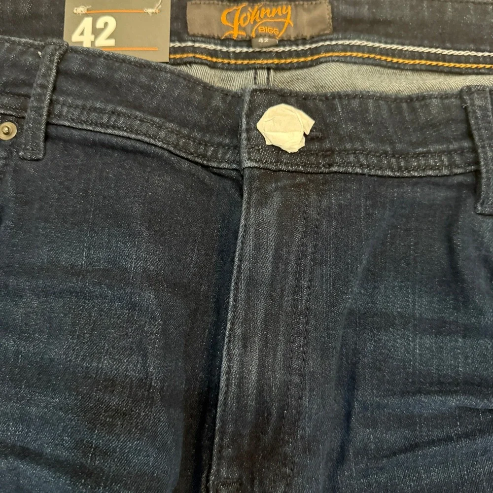 NWT Johnny Bigg Mens Ronnie Tapered Fit Jeans Dark‎ Wash Stretch Denim Size 42